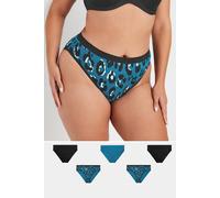 Yours High Leg Knickers In Blue Blue 26-28