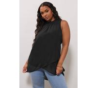 Yours High Neck Layered Blouse In Black Black 16
