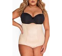Yours Curve Satin Control High Waisted Full Brief - Women's - Plus Size Curve Nude
