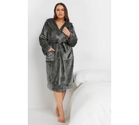 Yours Curve Dark Hooded Dressing Gown - Women's - Plus Size Curve