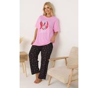 Yours Women's 'Hot Stuff' Wide Leg Pyjama Set | Size: 34-36 Yours Multicolor 34-36