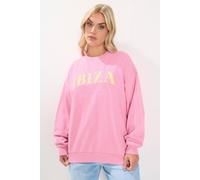 Yours Women's 'Ibiza' Slogan Sweatshirt in Pink | Size: 16 Yours Pink 16