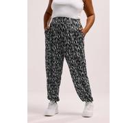 Ikat Cuffed Harem Trousers Yours Black 22-24