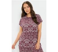 Yours Ikat Print T-Shirt In Dark Red Dark Red