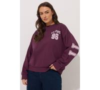 Yours Women's 'Illinois' Back Printed Sweatshirt in Burgundy | Size: 18 Yours Burgundy 18