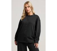 Yours Jersey Button Cardigan In Black Black 26-28