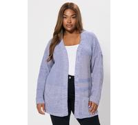 Yours Women's Knitted Pointelle Cardigan in Purple | Size: 26-28 Yours Purple 26-28