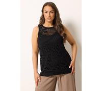 Yours Curve Knitted Stitch Detail Vest Top - Women's - Plus Size Curve Black