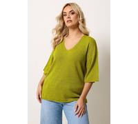 Yours Curve Green Knitted T-Shirt - Women's - Plus Size Curve