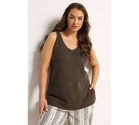 Yours Curve Brown Knitted Vest Top - Women's - Plus Size Curve
