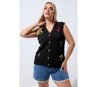 Yours Knitted Waistcoat In Black Black