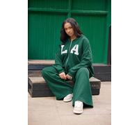 Yours Women's 'LA' Slogan Zip Hoodie in Green | Size: 20 Yours Green 20