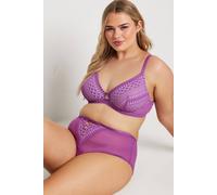 Yours Lace Detail Padded Bra In Purple Purple 44F