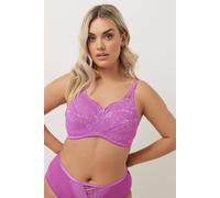 Yours Curve Lace Full Cup Bra - Women's - Plus Size Curve Pink