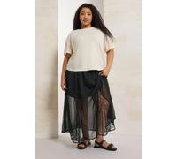 Yours Curve Lace Godet Maxi Skirt - Women's - Plus Size Curve Black