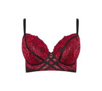 Yours Women's Lace Strap Detail Plunge Bra in Red | Size: 44E Yours Red 44E
