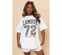 Yours 'l'amour' Slogan T-Shirt In White White 18