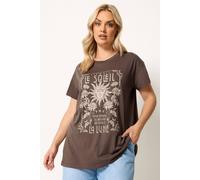 Yours Women's 'Le Soleil' Sun T-Shirt in Chocolate | Size: 30/32