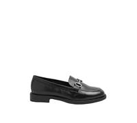 Yours - Leather Metal Trim Loafers in Wide E Fit - Women's Black