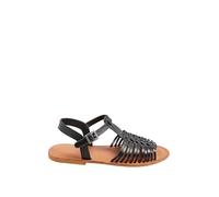 Leather Woven Fisherman Sandals Yours Black 8EEE