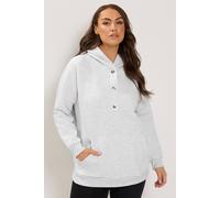 Yours Women's Leopard Contrast Hoodie in Mid Grey | Size: 26/28