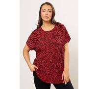 Yours Curve Leopard Drop Shoulder Top - Women's - Plus Size Curve