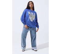 Yours Women's Leopard Graphic Sweatshirt in Blue | Size: 20 Yours Blue 20