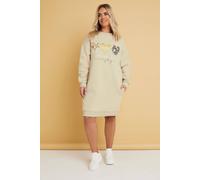 Yours Women's Leopard Heart Sweatshirt Dress in Light Brown | Size: 22-24 Yours Light Brown 22-24