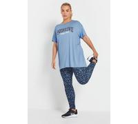 Yours Active Curve Leopard Leggings - Women's - Plus Size Curve Blue