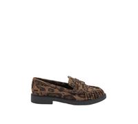 Yours - Leopard Print Faux Suede Slip On Loafers in Extra Wide Eee Fit - Women's Brown