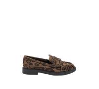 Yours - Leopard Print Faux Suede Slip On Loafers in Extra Wide Eee Fit - Women's Brown