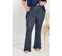 Yours Leopard Print Flare Pyjama Bottoms In Mid Navy Mid Navy 14-16