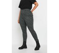 Yours Leopard Print Jeggings In Grey Grey 24
