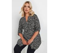 Yours Curve Leopard Print Pintuck Blouse - Women's - Plus Size Curve Black