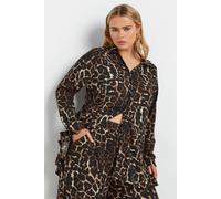Yours Curve Leopard Print Shirt - Women's - Plus Size Curve Brown