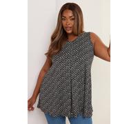 Yours Curve Leopard Print Swing Vest Top - Women's - Plus Size Curve Black