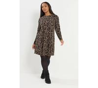 Yours Leopard Ribbed Tunic Top Multi 26-28