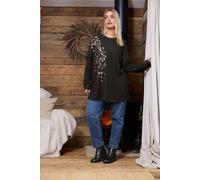 Yours Leopard Sequin Embellished Jumper In Black Black 20