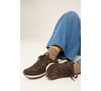 Yours - Leopard Side Stripe Lace Up Trainer in Wide Eee Fit - Women's