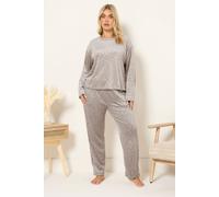 Yours Leopard Super Luxe Pyjama Set In Natural Natural 30-32