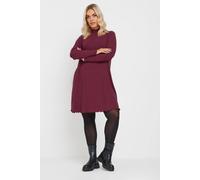 Lettuce Edge Tunic Dress Yours Burgundy 30-32