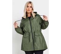 Yours Curve Green Drawstring Lightweight Parka Jacket - Women's - Plus Size Curve