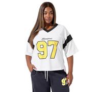 Yours Limited Collection Curve '97' Slogan Varsity T-Shirt - Women's - Plus Size Curve White