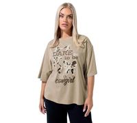 Yours Limited Collection Curve Beige 'Dare to Be A Cowgirl' Graphic T-Shirt - Women's - Plus Size Curve