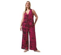 Yours Limited Collection Curve Berry Red Summer Print Waistcoat - Women's - Plus Size Curve