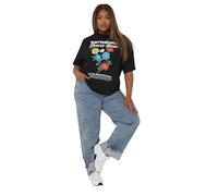 Yours Limited Collection Curve Black 'Flower Show' Graphic T-Shirt - Women's - Plus Size Curve