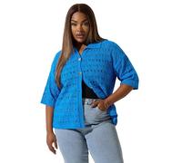 Yours Limited Collection Curve Blue Crochet Shirt - Women's - Plus Size Curve