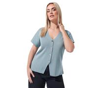 Yours Limited Collection Curve Blue Short Sleeve Knitted Top - Women's - Plus Size Curve
