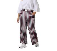 Yours Limited Collection Curve Blue Stripe Boxer Waist Trousers - Women's - Plus Size Curve