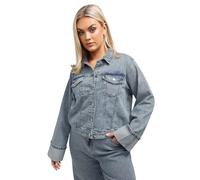 Yours Limited Collection Curve Blue Washed Turn Up Denim Jacket - Women's - Plus Size Curve